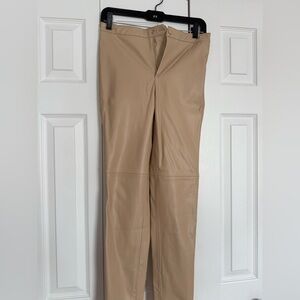 Faux leather beige skinny pants